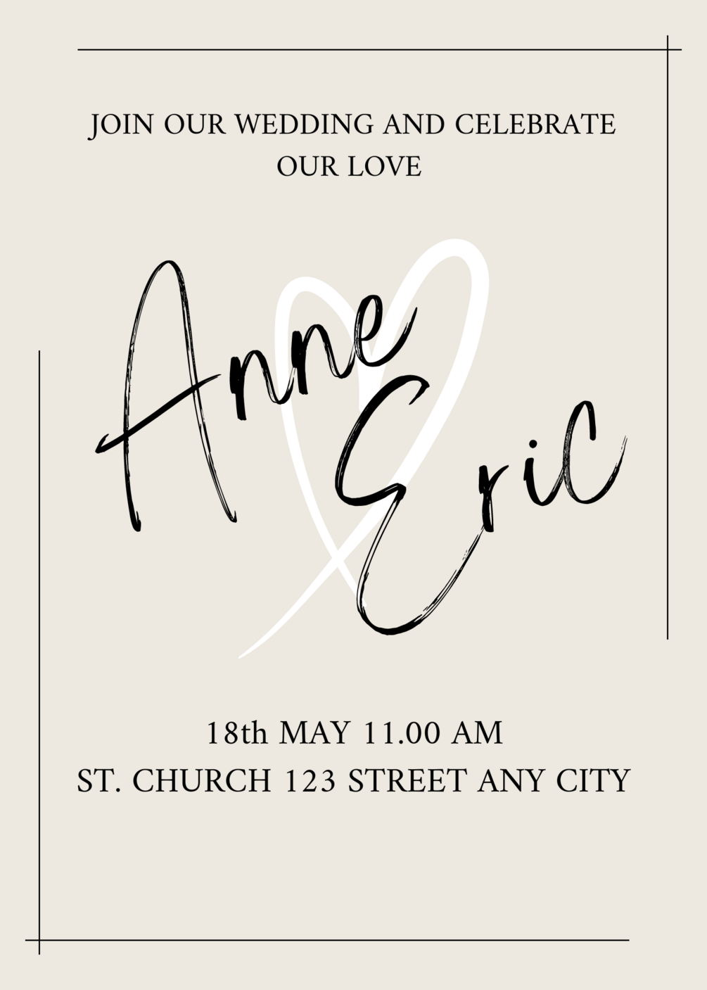 Wedding Invitation Template Nude Collection