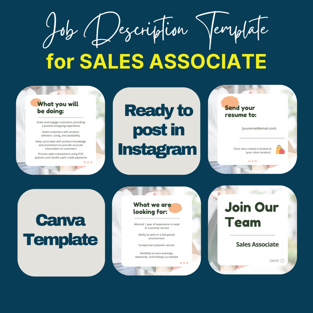 Sales Associate Job Description Template for Instagram
