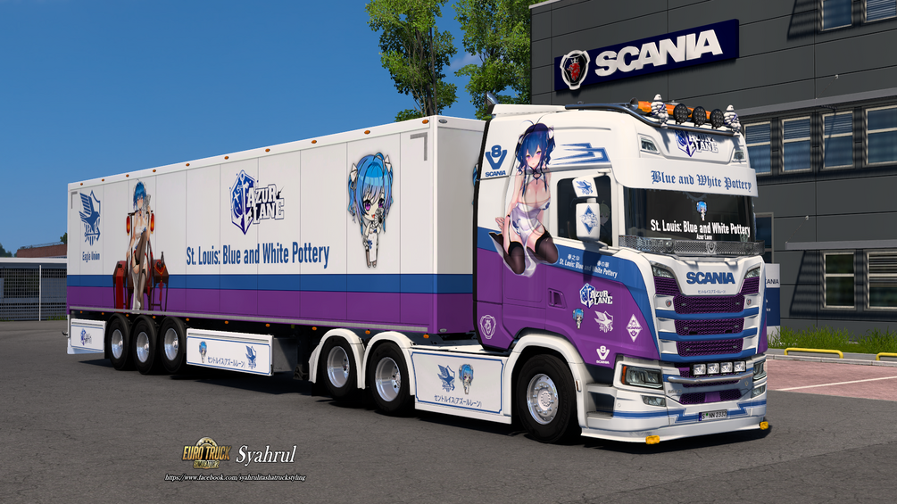 [ETS2] USS St. Louis (Blue and White Pottery) | Azur Lane [Combo Skin] by Syahrul Itasha Truckstyling 痛トラック