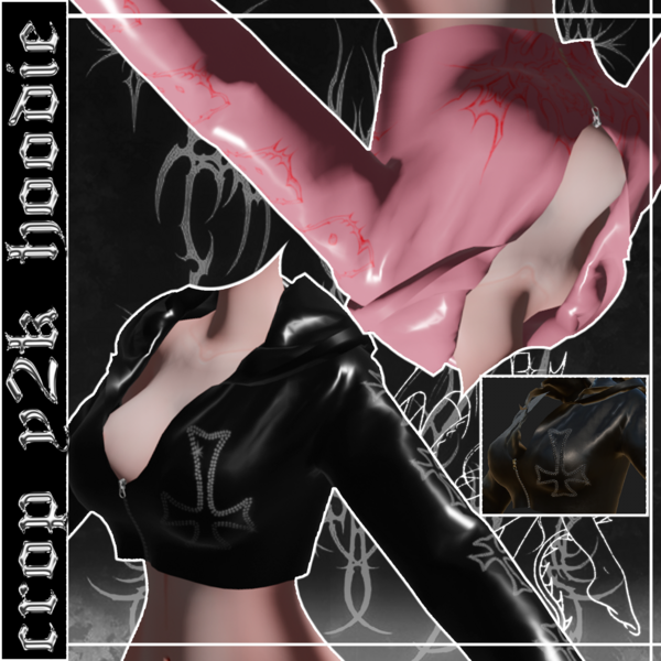 ✧*..´ crop y2k hoodie