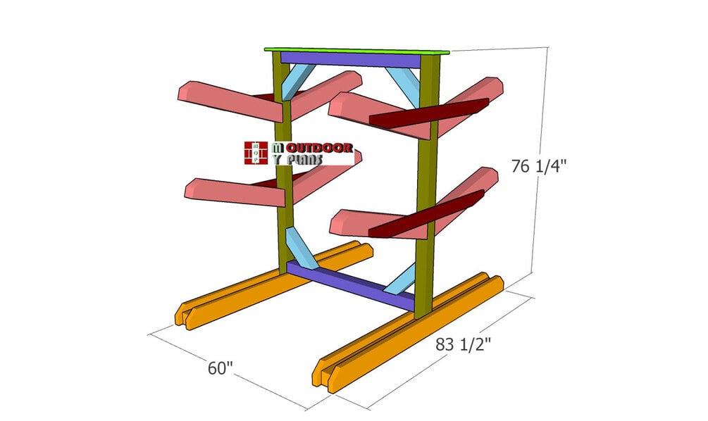 Wooden kayak rack hot sale