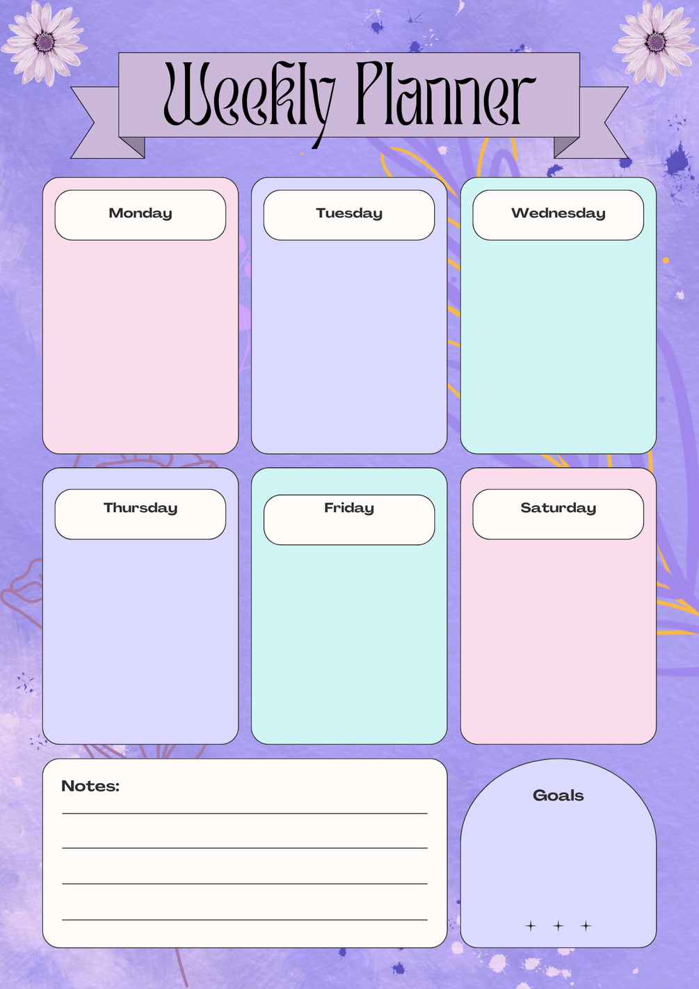 Lilac flow weekly planner