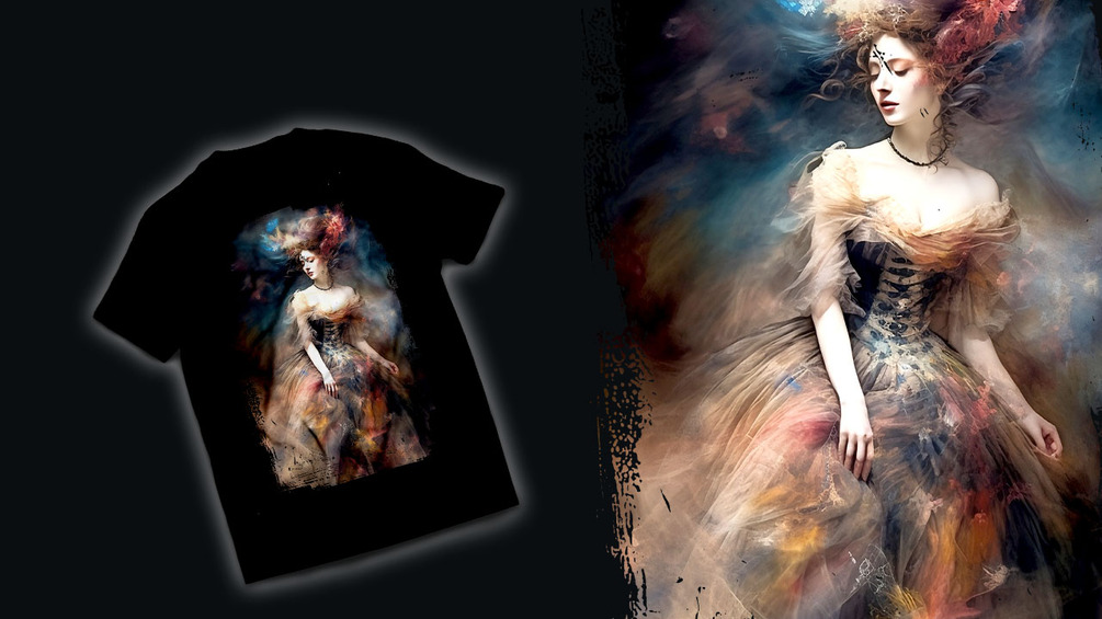 Woman in Gown TShirt Design