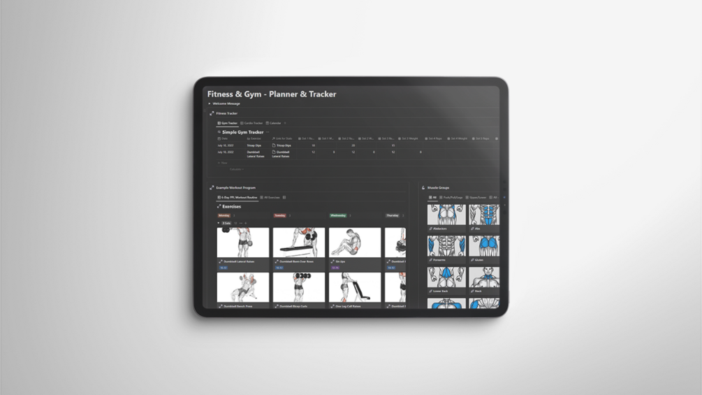 Gym Workout Notion Template