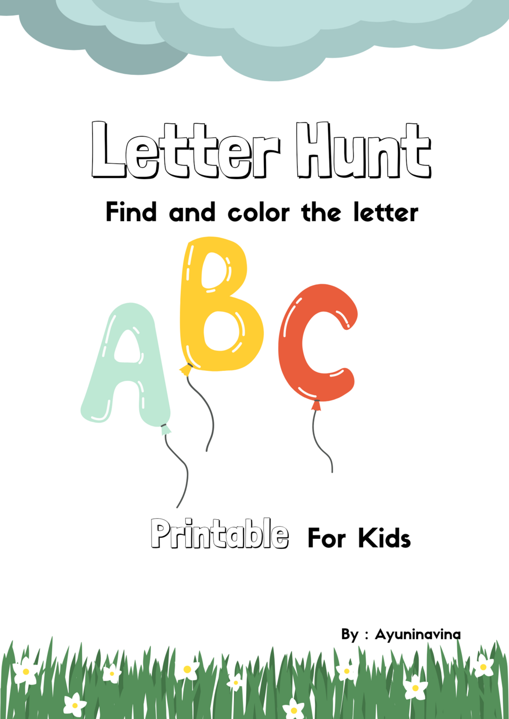 Printable Page Find and color the letter ABC for Kids