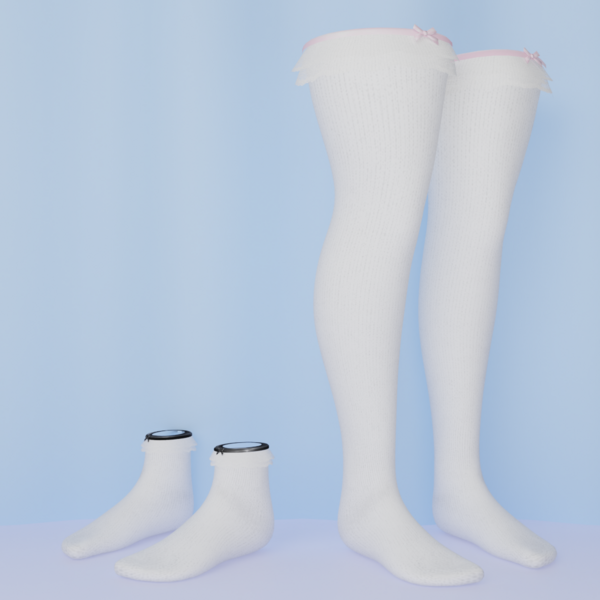 Ribbon Lace Socks - rigged to softbase