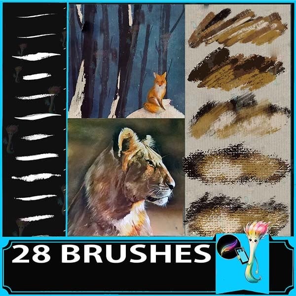 procreate brush dry medium, dry ink dry ink retro old charcoal thick, paint oil painting, texture noise by best procreate brushes