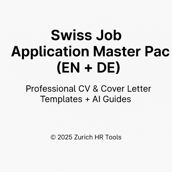 Swiss Job Application Master Pack (EN + DE)