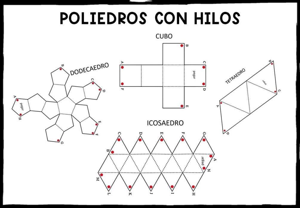 plantilla de hexaedro