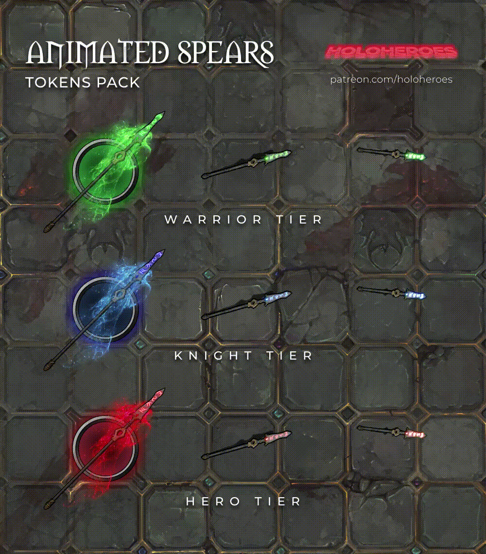 Animated Weapons Animated Tokens Pack