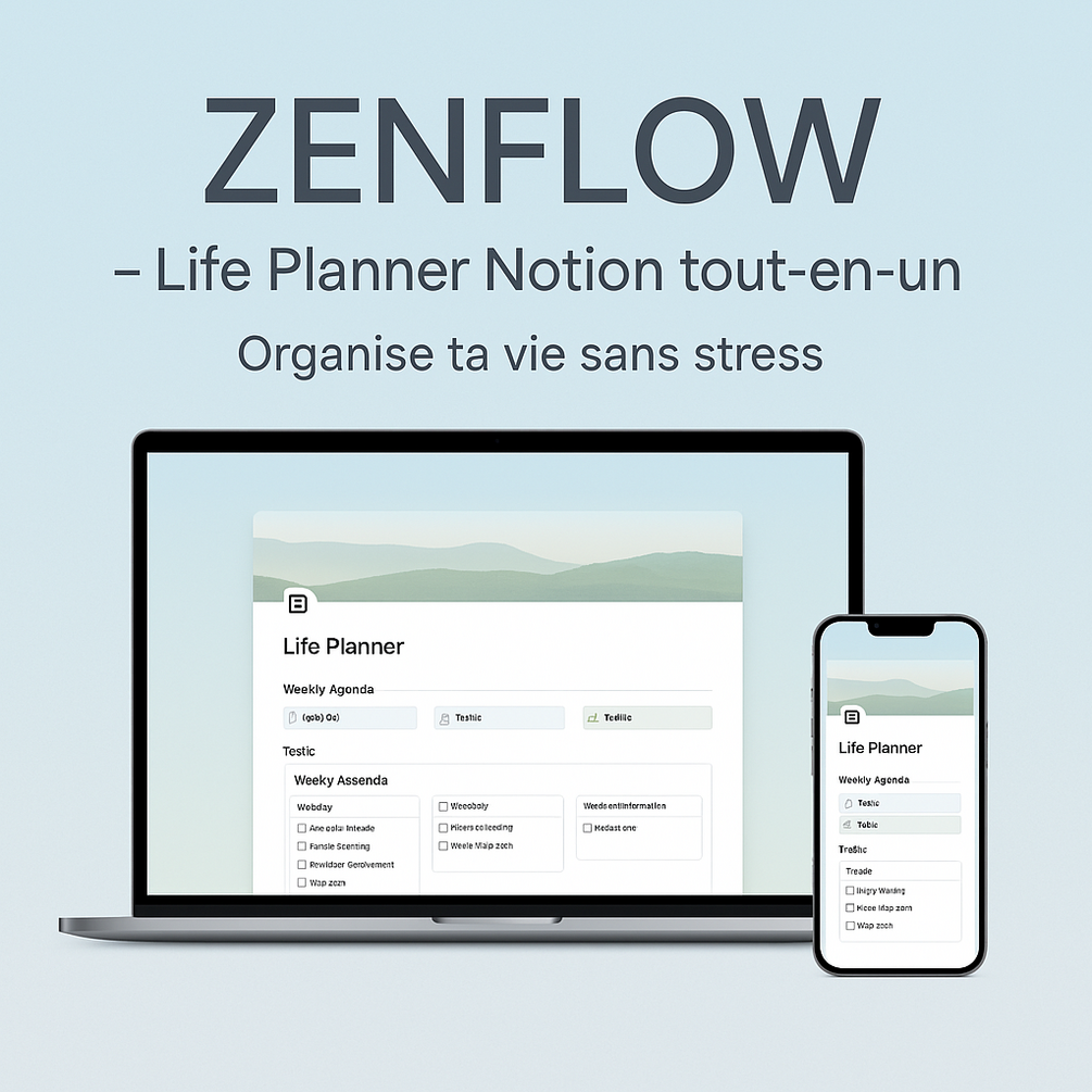 ZENFLOW – Le Life Planner Notion tout-en-un