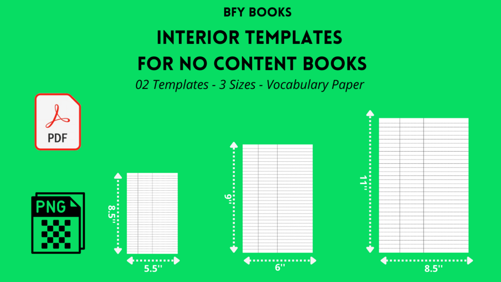 02 Templates 3 Sizes Vocabulary Paper No Content Book Interior