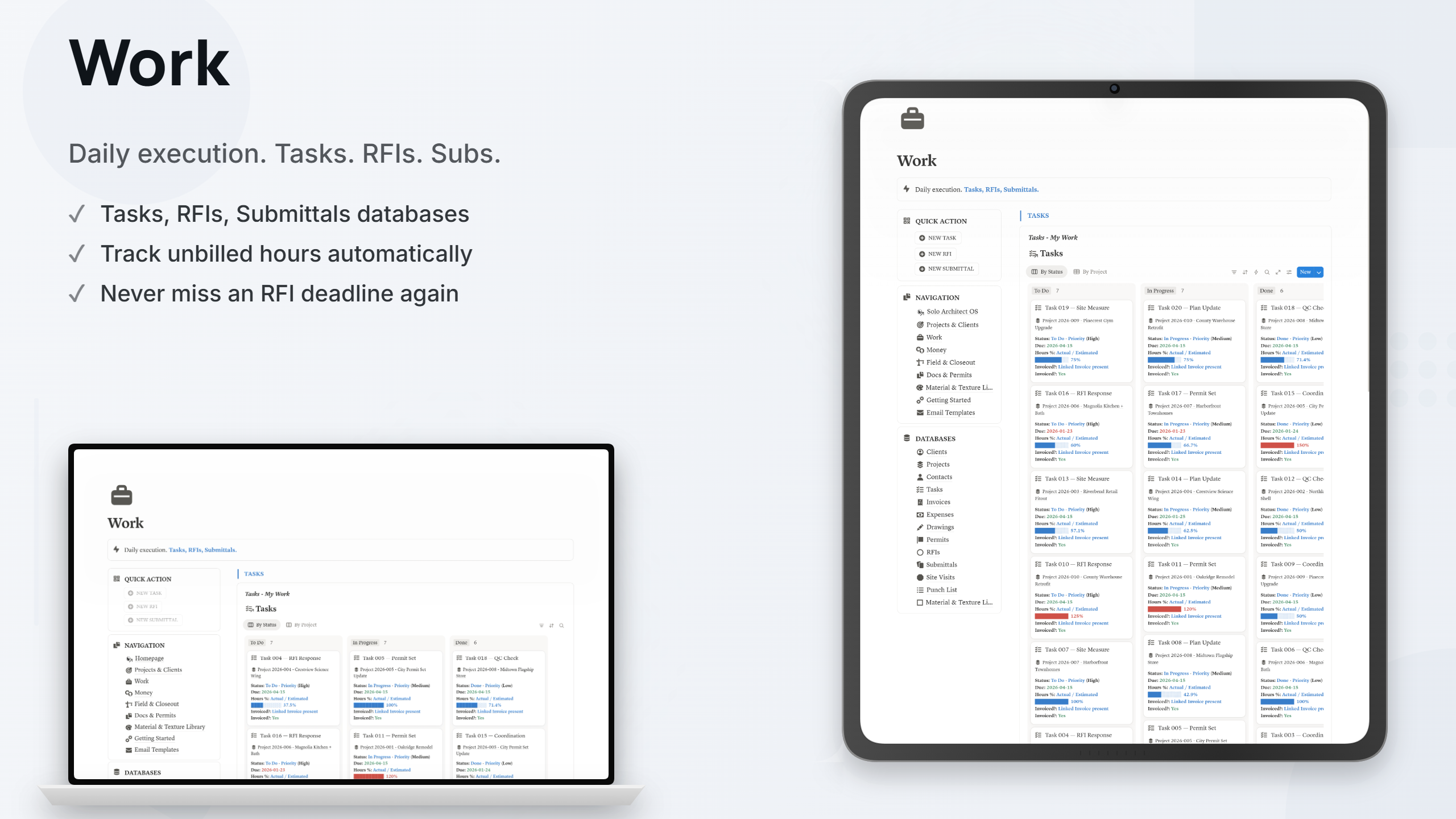 Architect OS - Practice, Projects & RFI Tracker - view 3
