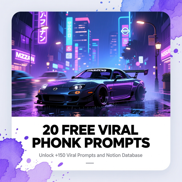 20 Free Viral Phonk Prompts for Suno AI 🎵 (Unlock 150 Pro Prompts + Notion System)