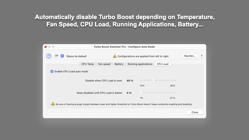 Turbo Boost Switcher Pro for Intel Mac