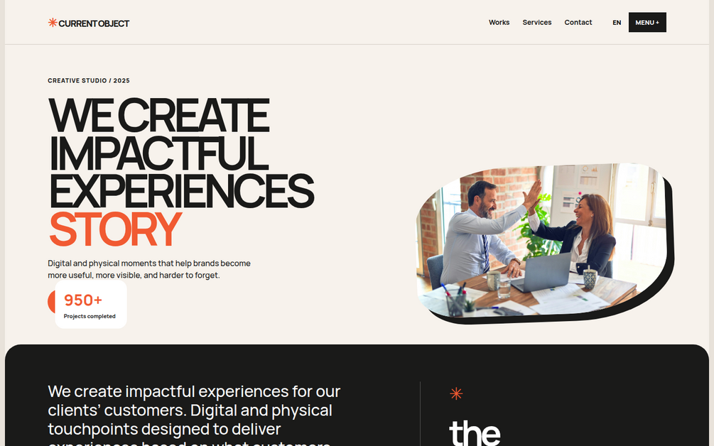 Desktop source preview for Current Object — Creative Studio Website Template (HTML + WordPress + Elementor)