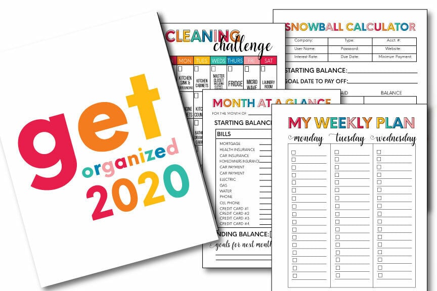2020 Get Organized Budget Calendar