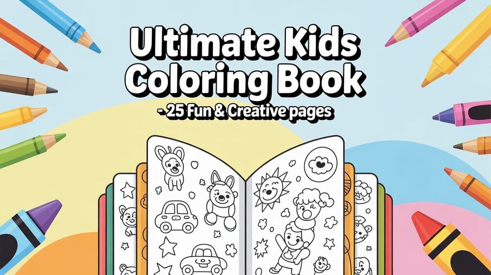 Kids Coloring Book Preview Pages