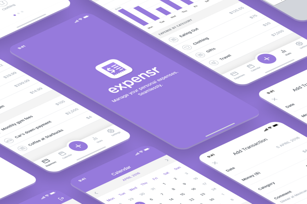 Expensr - Expense Tracker App UI Kit (iOS) - Adobe XD