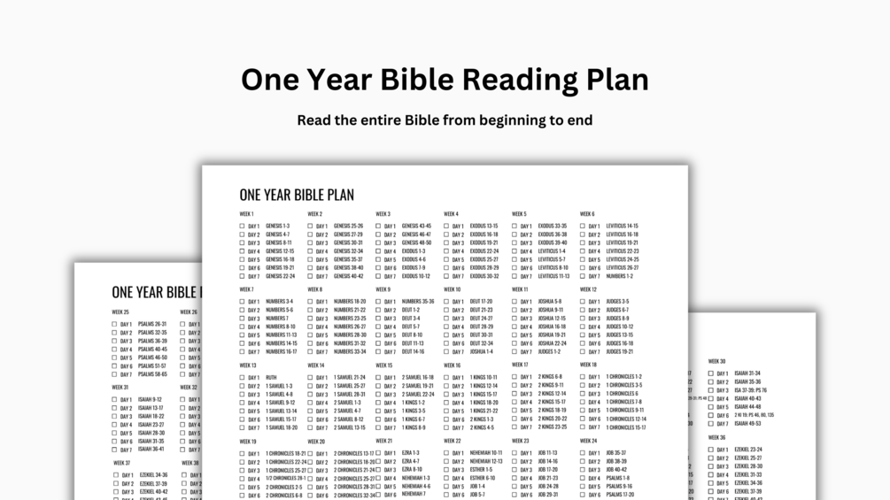 One Year Bible Reading Plan