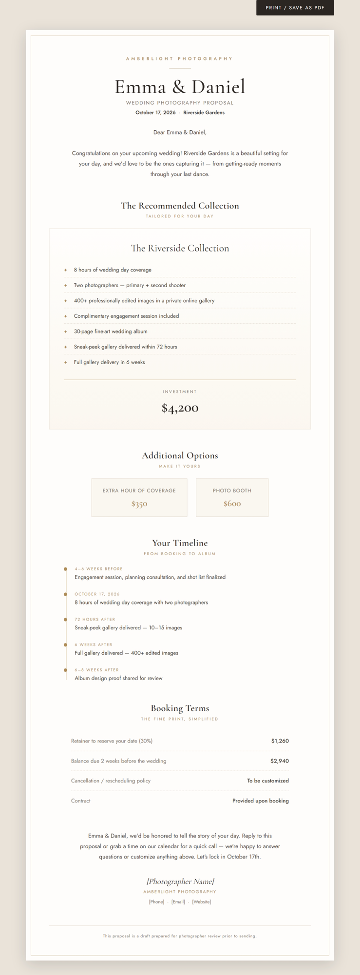 You need a client proposal.