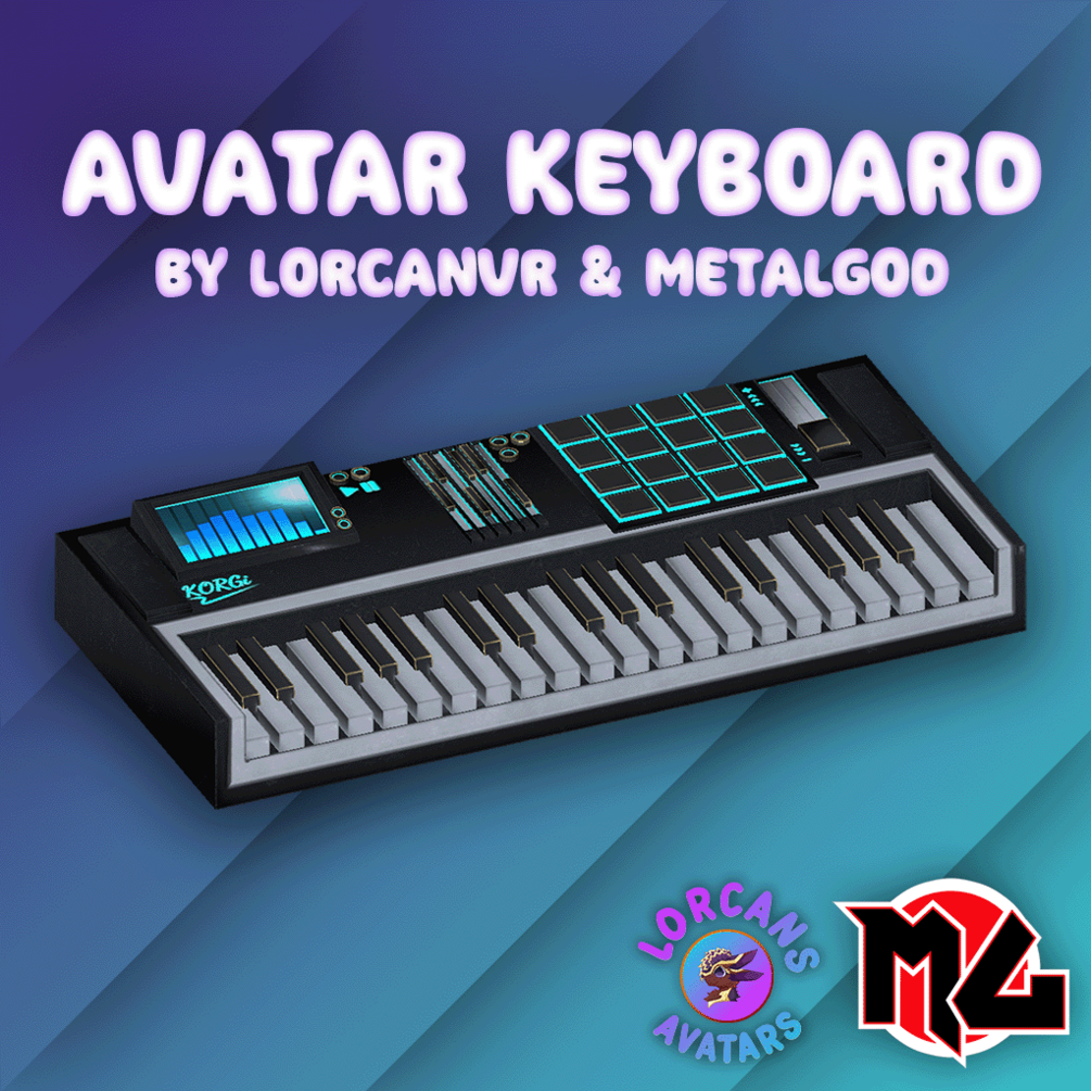 Text saying Avatar Keyboard by Lorcanvr & Metalgod. Below it is the advertised keyboard.