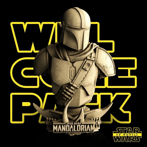 Mandalorian Bust - Star Wars 3D Models - Tested and Ready for 3D printing