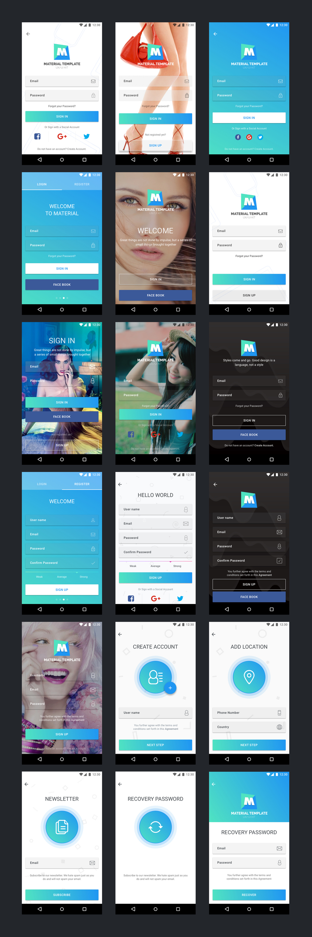 Material Template UI/UX Kit
