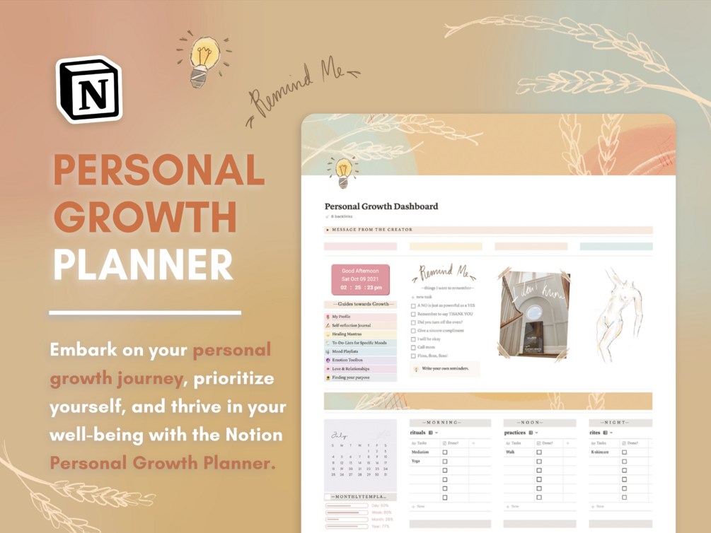 Galeria de modelos do Notion — Personal growth plan