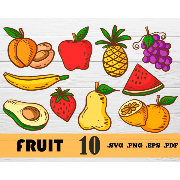 Fruit svg fruit svg bundle tropical fruit svg strawberry svg