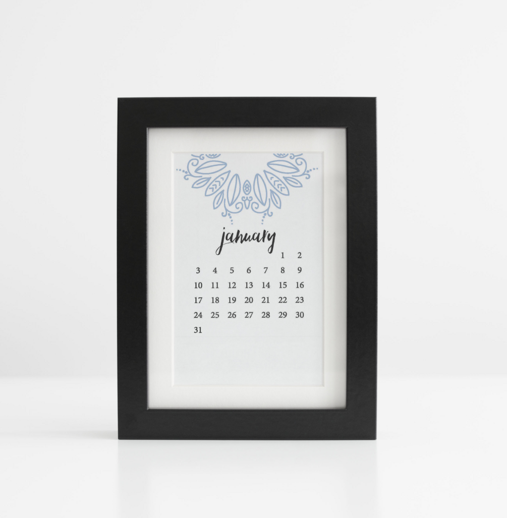 2016 Printable Desk Or Wall Calendar Pdf 4x5 Vertical Simple Beautiful 5439