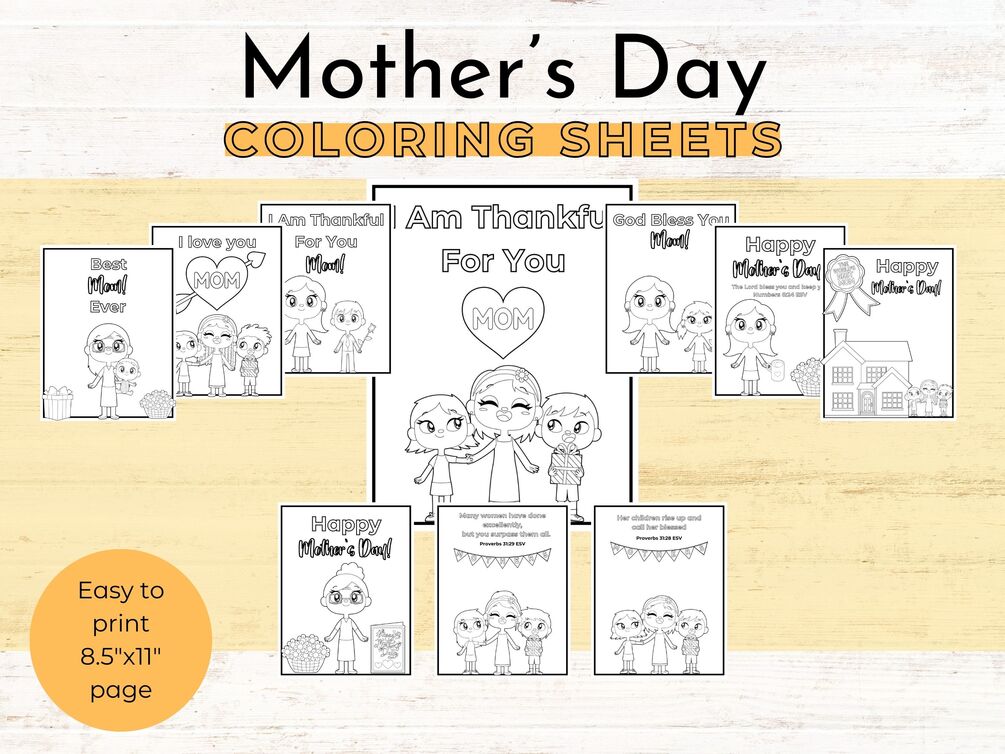 Mother's Day Coloring Sheets | Sunday School | Mother's Day | Coloring