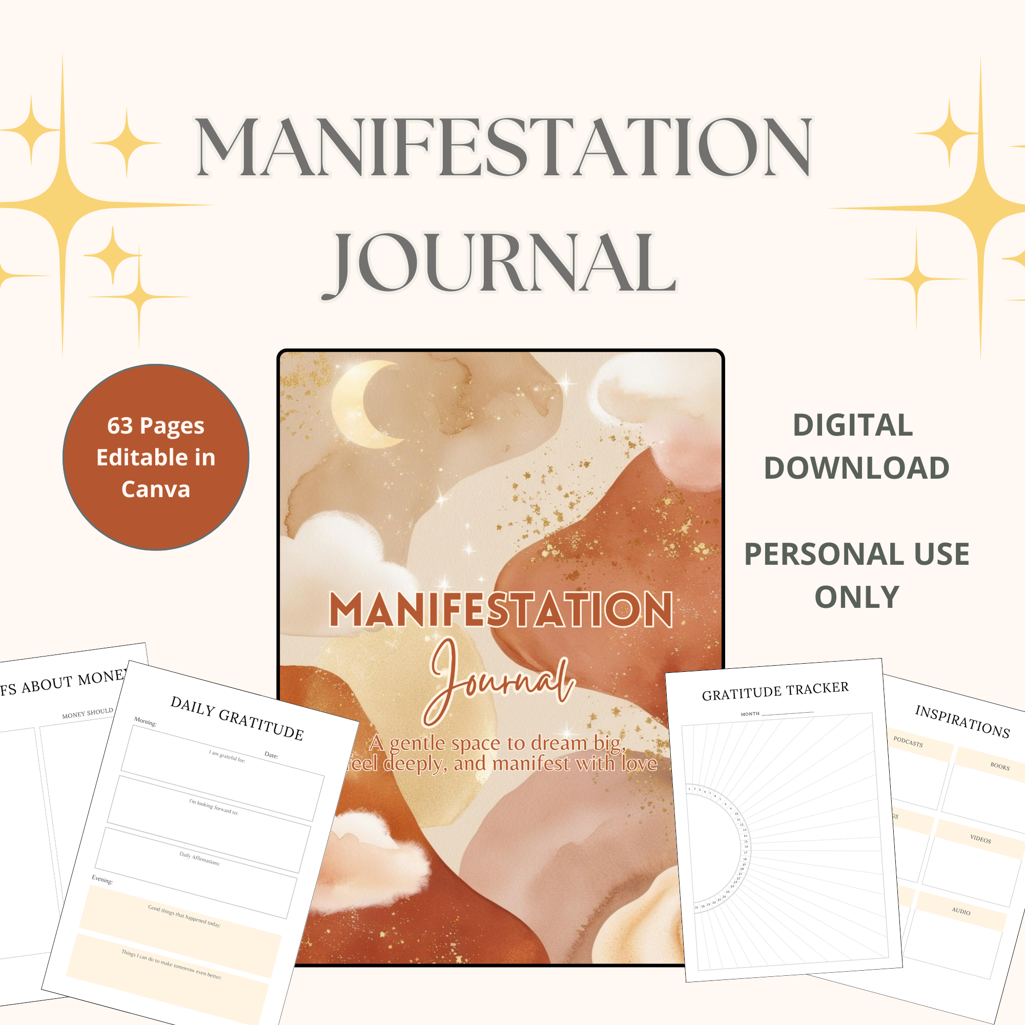 store product block Editable Manifestation Journal | Digital Manifesting Planner  poster