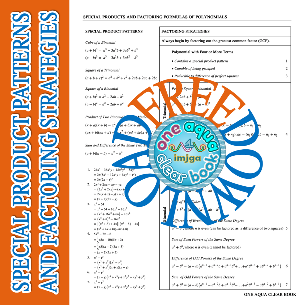 problem solving involving special products and factoring