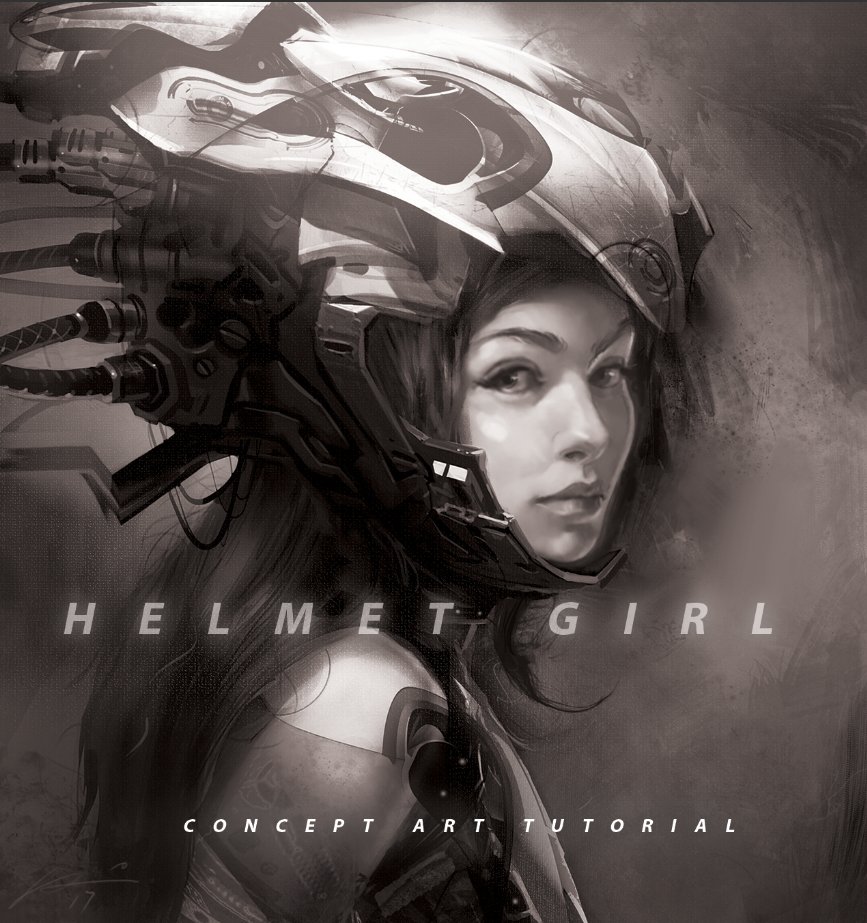 Girl Helmet Tutorial: concept art design basics and workflow in