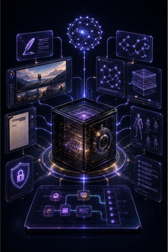 Connected creator workflow from prompt to output