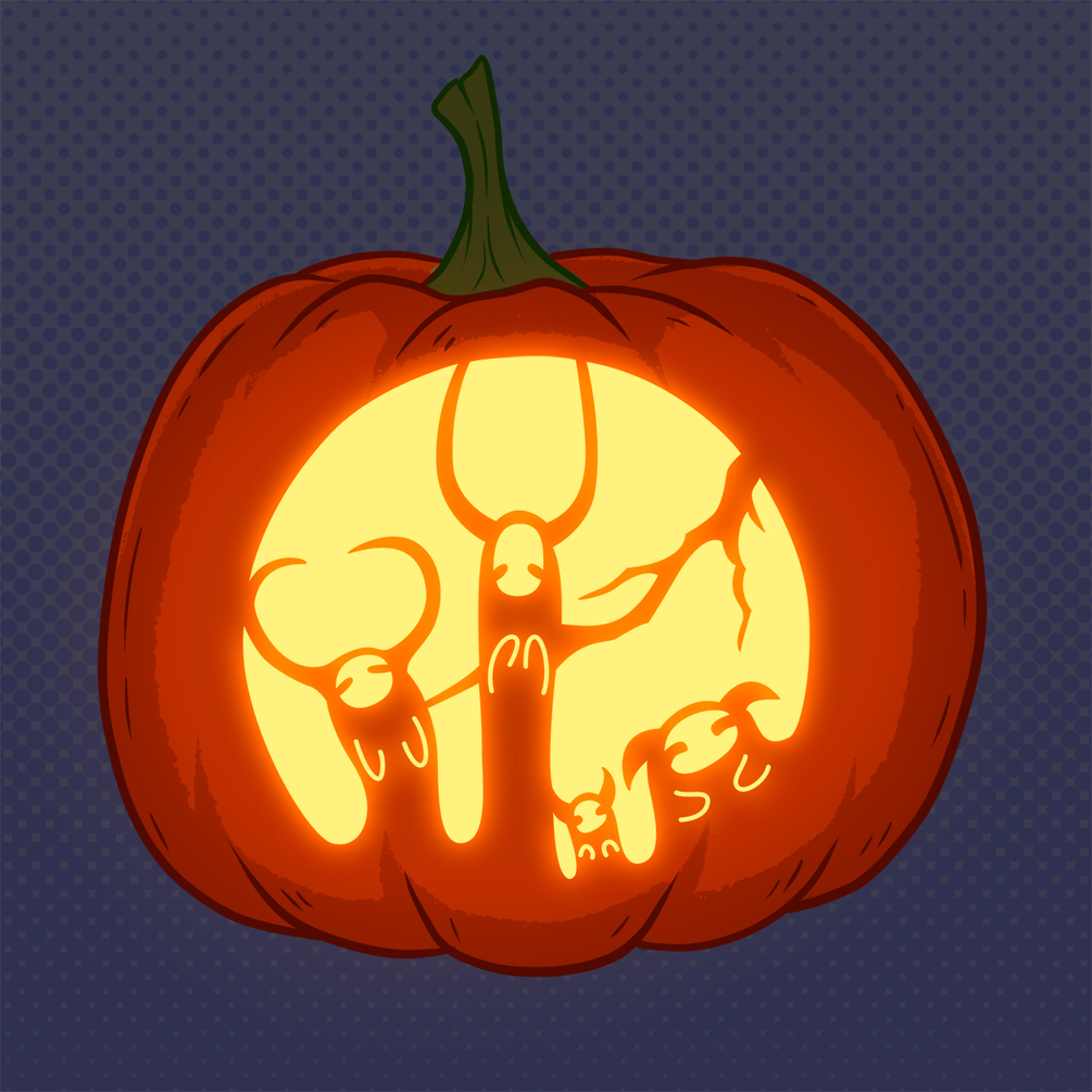 Forest Spirits Pumpkin Carving Pattern