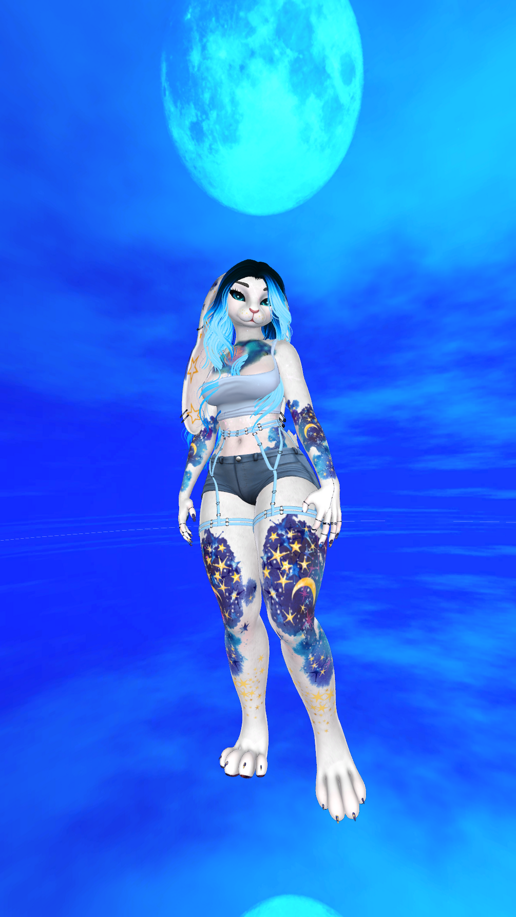 Celestial Stars and Moon Texture-Clover Bunny