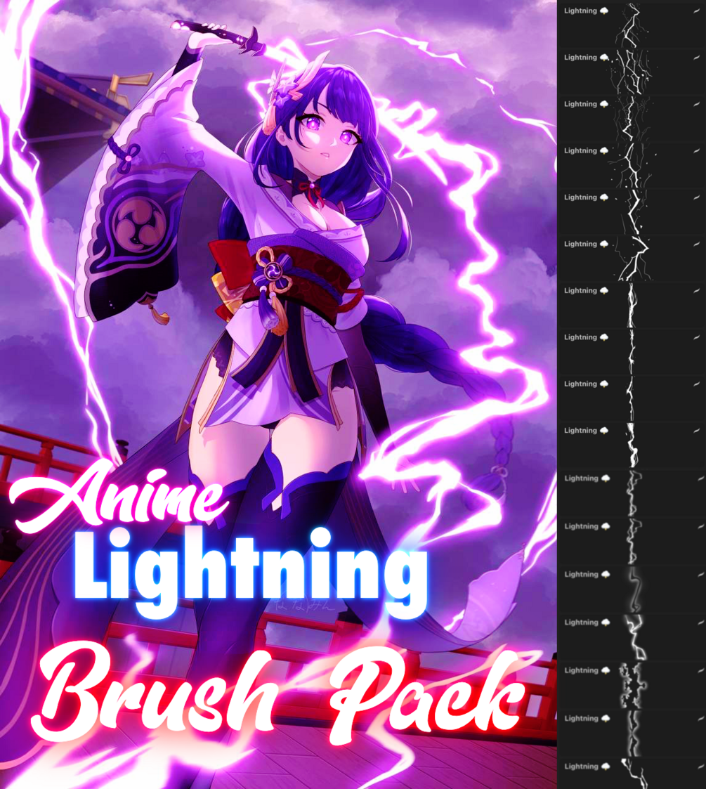 Lightning brush pack for procreate! by ~Attki~