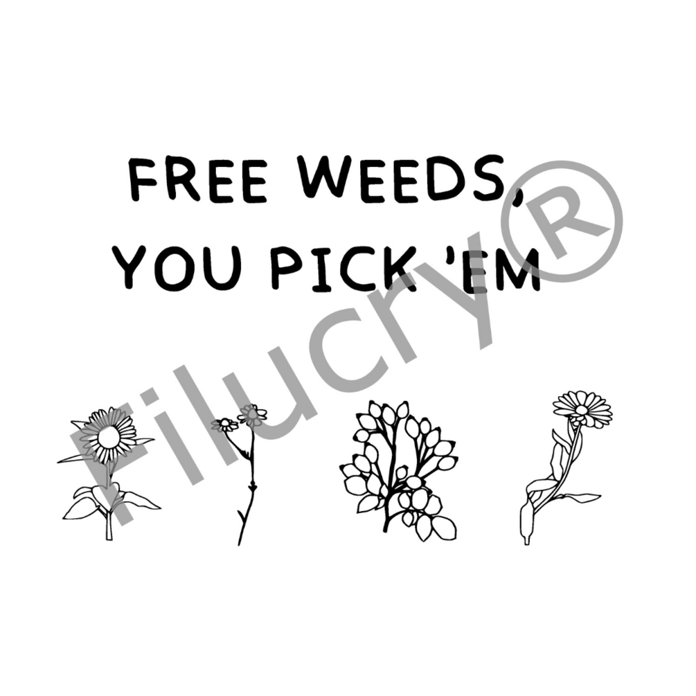 Free weeds you pick 'em SVG, PNG, JPG, PDF