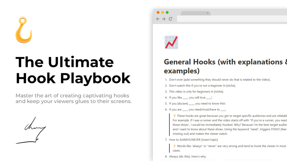 🪝The Ultimate Hook Playbook - Create Extraordinary Hooks