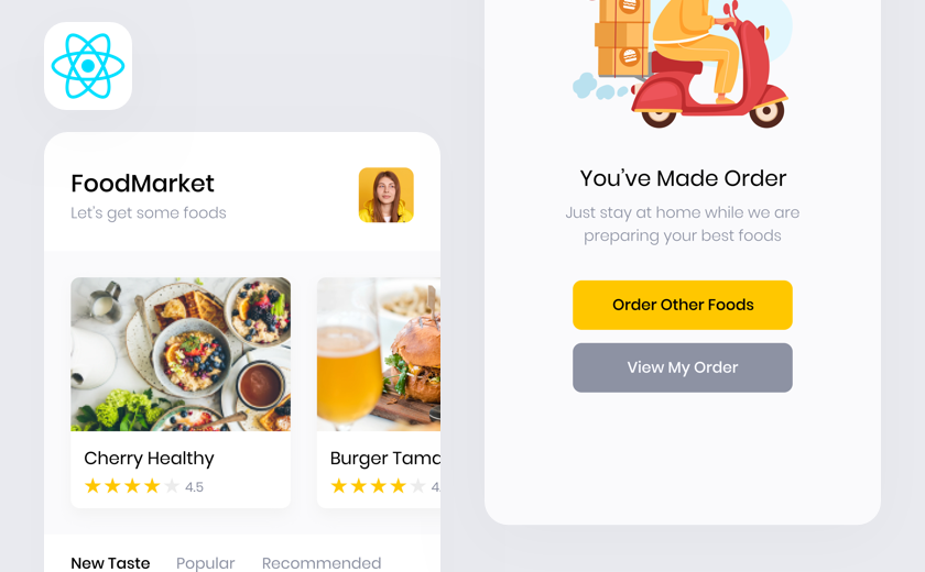 Full stack laravel react native foodmarket apps