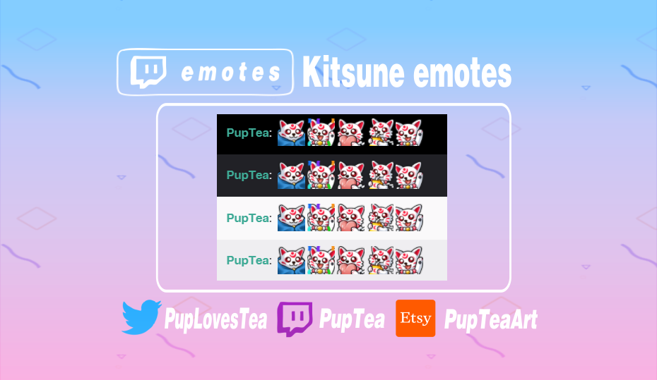 KAWAII FOX Big Pack Twitch and Discord Streamer Emotes -  Portugal