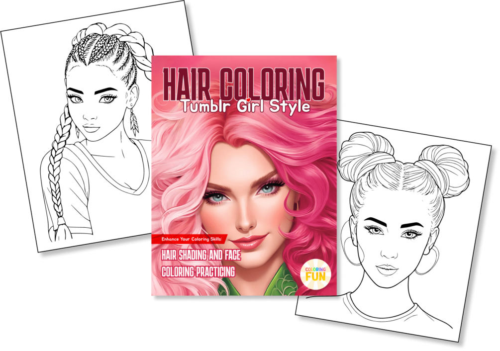 Printable Hairstyle Coloring Book for Teen Girls and Women: Includes ...