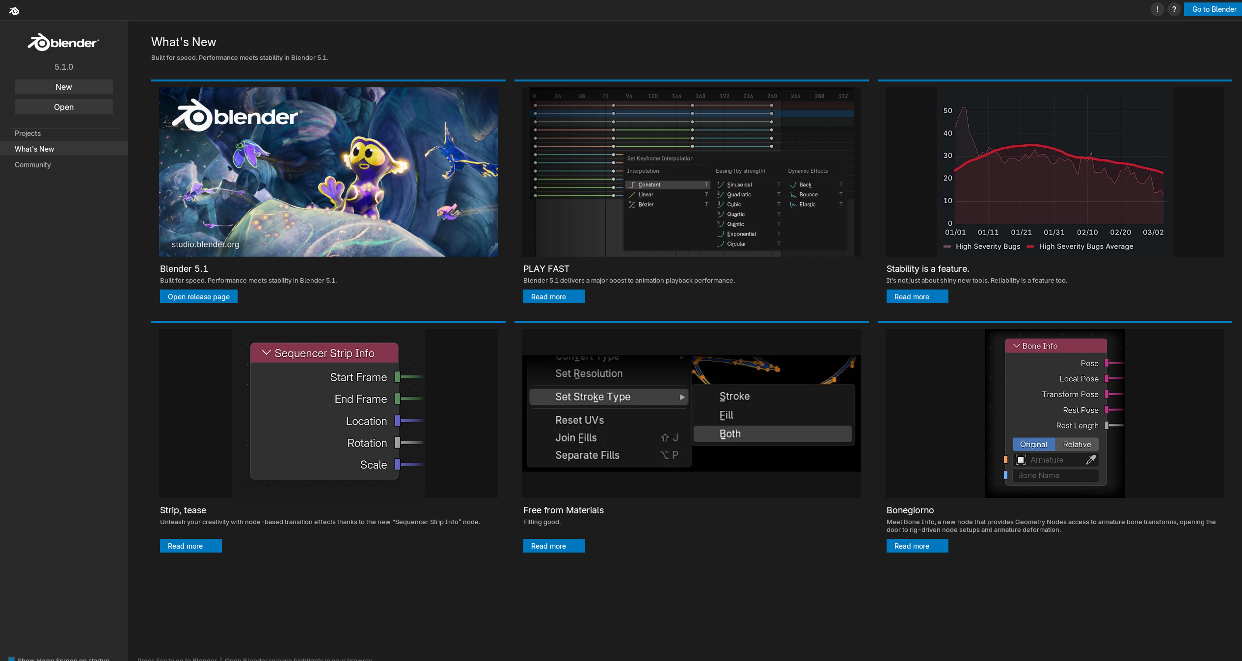 b home screen what's new tab