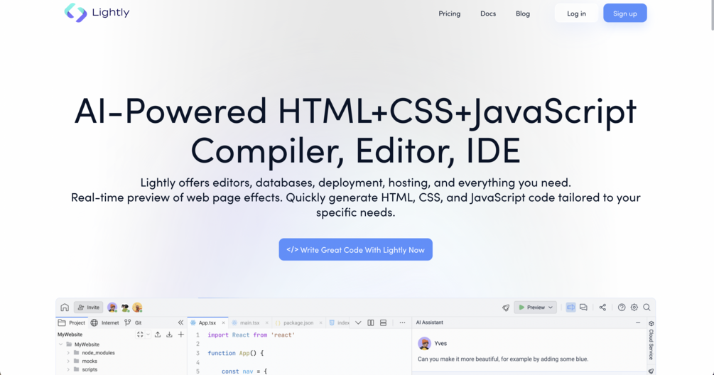 Lightly HTML+CSS+JavaScript Online Compiler