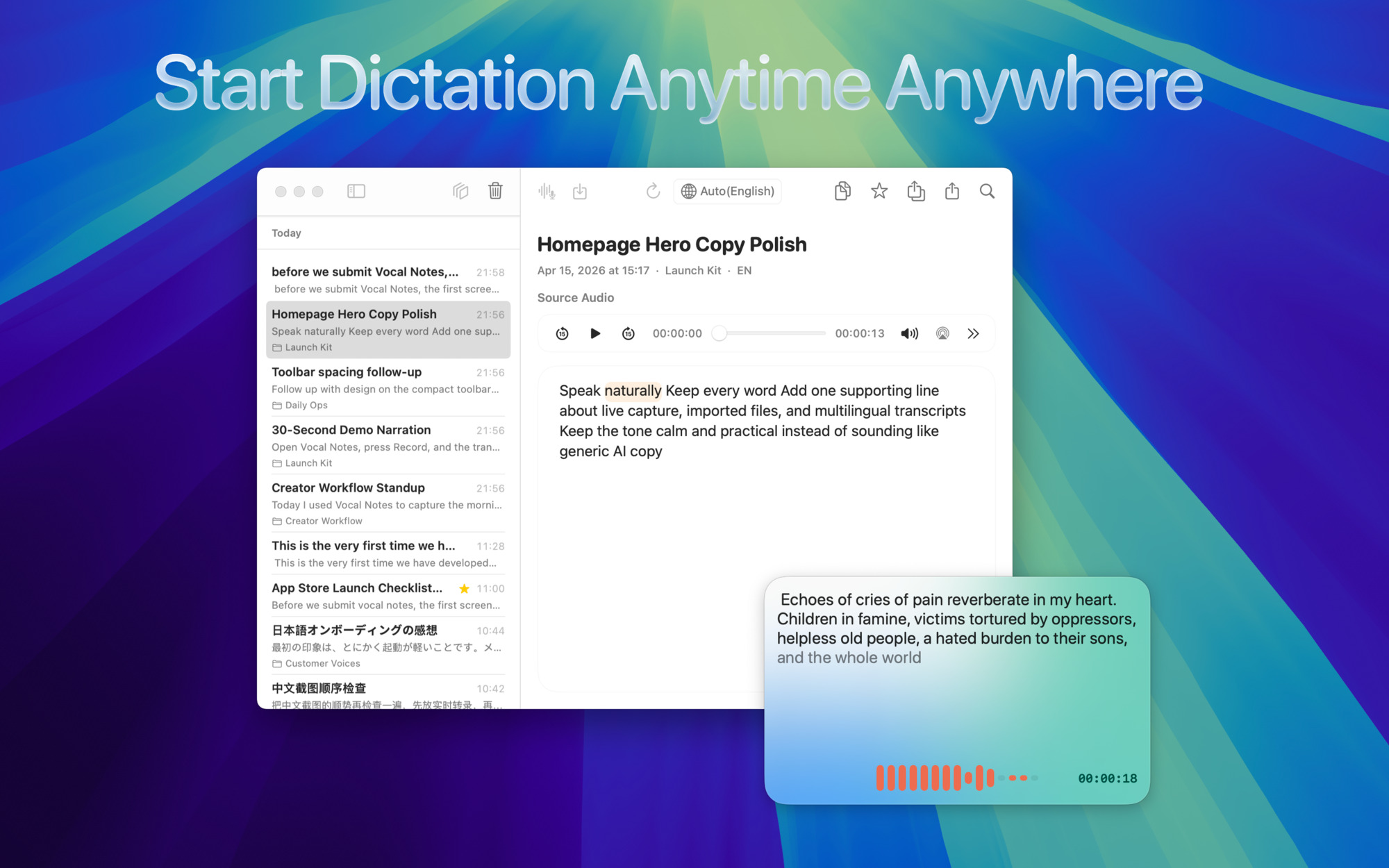 Quick Dictation hotkey utility overlay