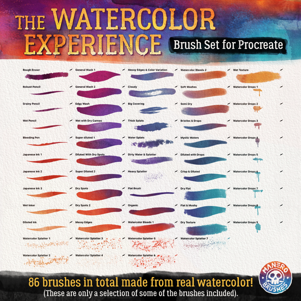 The Watercolor Experience Brush Set for Procreate