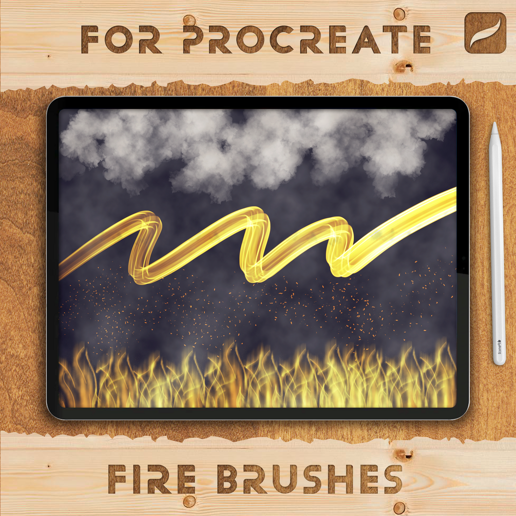 free procreate fire brush