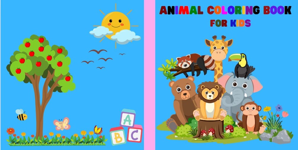 Cute animal coloring book for kids ages 3 5